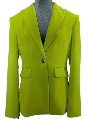 PINKO – Humahuaca single-breasted stretch crepe blazer NWT Color: Lime Green